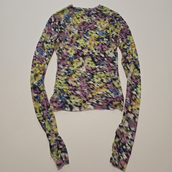 AFRM Kaylee Crewneck Long Sleeve Top In Multicolored Crew Neck Size XS - Picture 11 of 12